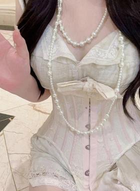 沉甸甸龙心双层珍珠不规则项链