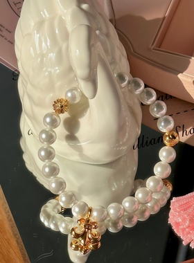 野草莓/纱绘子小姐   龙心同款鸢尾花复古少女珍珠手链法式饰品