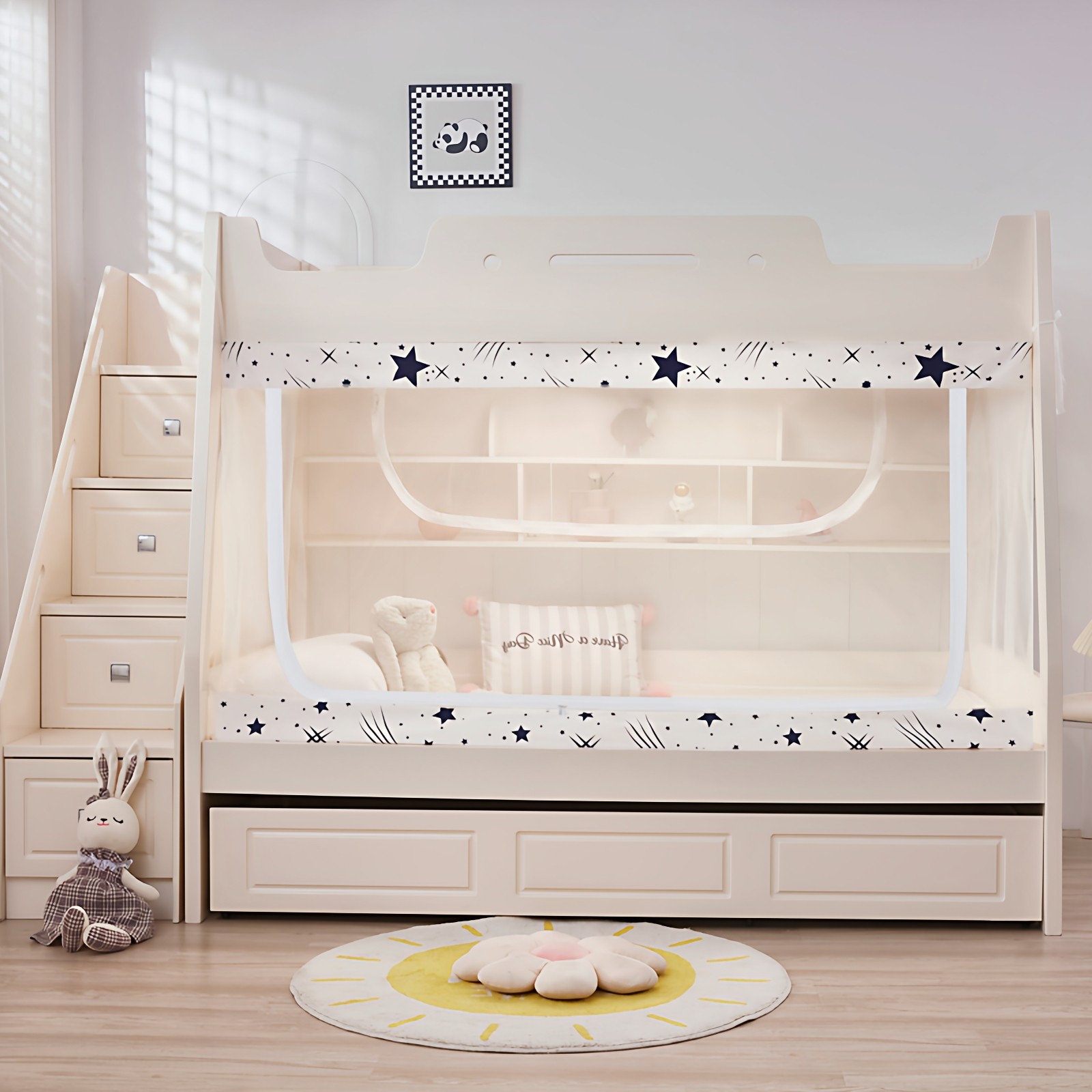 全包型1.2m防蚊儿童双层上下铺子母床1.5梯形家用高低床专用蚊帐,淘宝优惠券,粉丝福利购,淘宝优惠卷