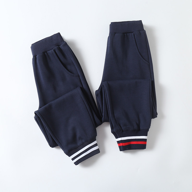中小学生校服裤子藏青深蓝收口束脚两条杠校裤儿童男女童运动长裤,淘宝优惠券,粉丝福利购,淘宝优惠卷
