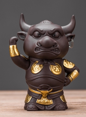 客厅玄关吉祥牛气冲天陶瓷小摆件