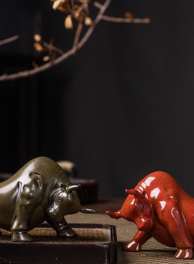 创意家居客厅茶几玄关吉祥牛茶宠