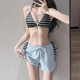 Bikini new retro striped split swimsuit
