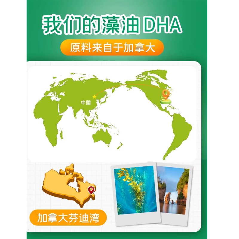 童年时光DHA婴幼儿专用海藻油软胶囊DHA儿童婴儿补脑宝宝记忆力