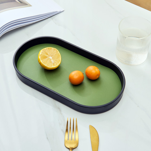 Oval leather pallet Nordic simple