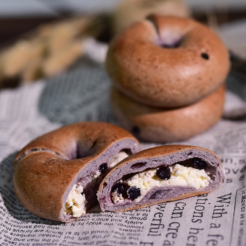 bagel蓝莓乳酪贝果面包圈早餐代餐卡低Gi脂欧包轻食饱腹-图2