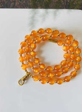 新款泰国佛牌链钛钢配件鎏金鹰钩扣弹簧扣唐卡水晶蜜蜡文玩挂链