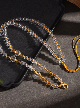 泰古清仓水晶毛衣链吊坠绳