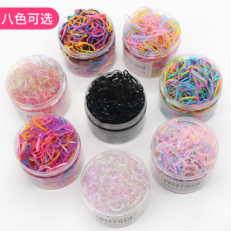儿童扎头发皮筋发圈韩国可爱森女系皮套头绳一次性黑色橡皮筋头饰高清大图