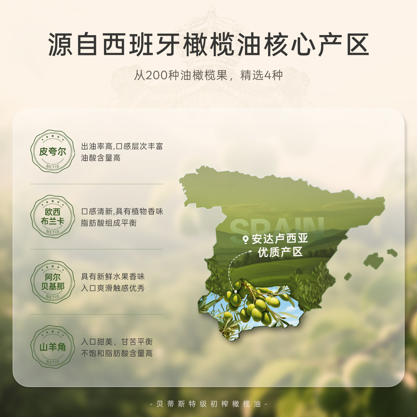 贝蒂斯特级初榨橄榄油750ml*2礼盒送礼西班牙原装进口食用油正品