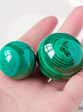 天然孔雀石水晶球摆件原石矿石标本打磨家居装饰水晶工艺品批发