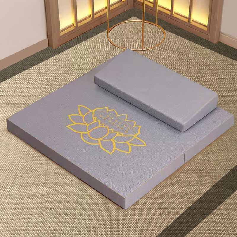 打坐垫禅修垫拜佛垫冥想静坐禅垫蒲团家用折叠加厚布艺椰棕跪拜垫