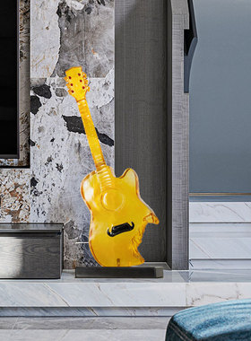 欧式创意吉他摆件透明乐器送礼