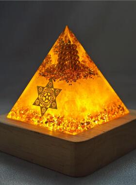 黄水晶金字塔摆件【指导摆放】