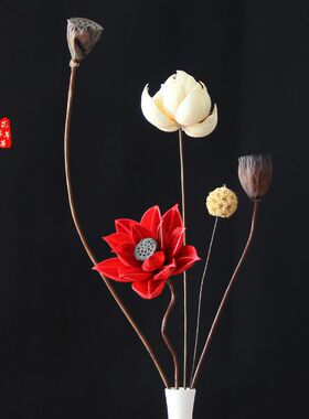 禅意干花束真装饰摆件天然