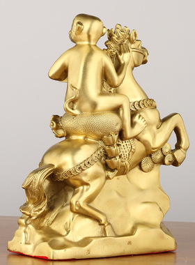 黄铜马上封侯摆件【送礼佳品】