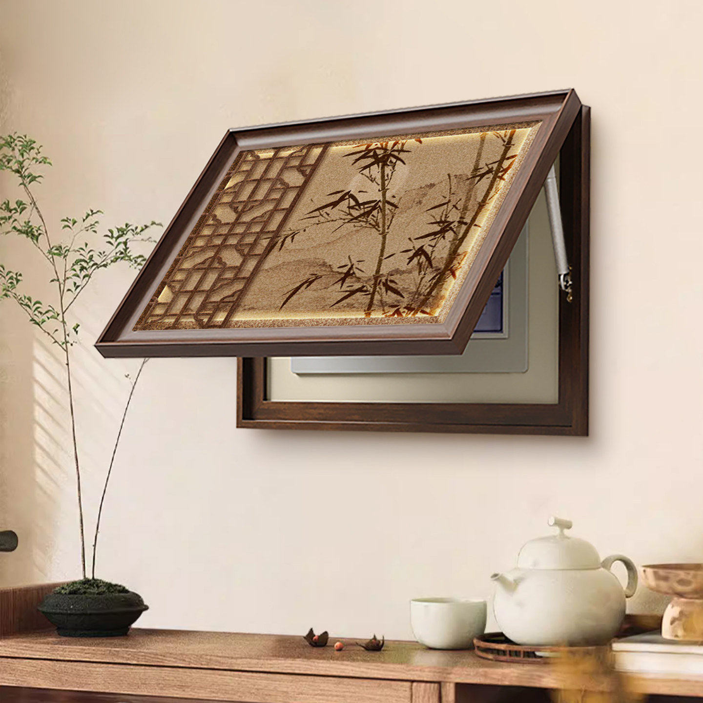 宋代美学电表箱装饰画国风复古配电箱遮挡挂画高级感电闸弱电箱画,淘宝优惠券,粉丝福利购,淘宝优惠卷