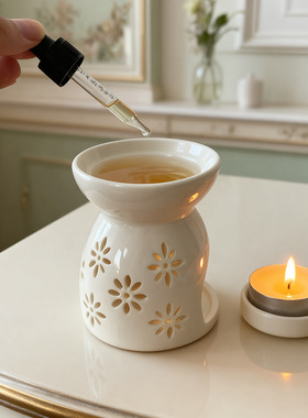 陶瓷香薰炉蜡烛精油创意镂