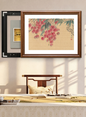 新中式花鸟图电表箱装饰画多媒体盒电闸箱客厅挂画配电箱遮挡壁画