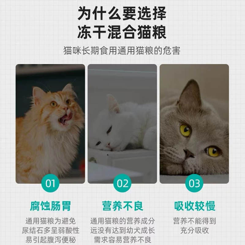 链宠五拼冻干猫粮成猫幼猫全价蛋黄无谷猫粮增肥发腮营养1.5kg5斤,淘宝优惠券,粉丝福利购,淘宝优惠卷