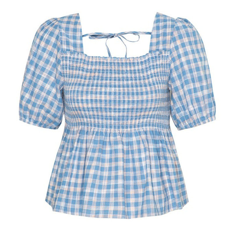 eland2020夏季新款法式方领衬衫 阿苗家品牌购衬衫