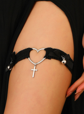 跨境洛丽塔爱心蝴蝶结十字架饰品