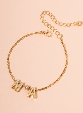 妙雅欧美欧美复古字母手饰手链