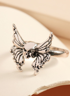 万圣节复古个性蝴蝶翅膀戒指