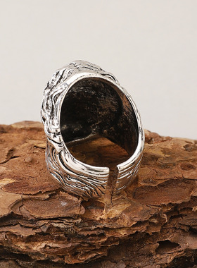 跨境创意复古人头像合金霸气戒指