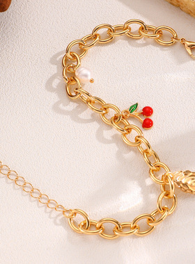妙雅欧美GoldenLeafRedCh手链