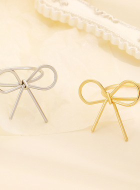 欧美简约时尚复古金属蝴蝶结戒指