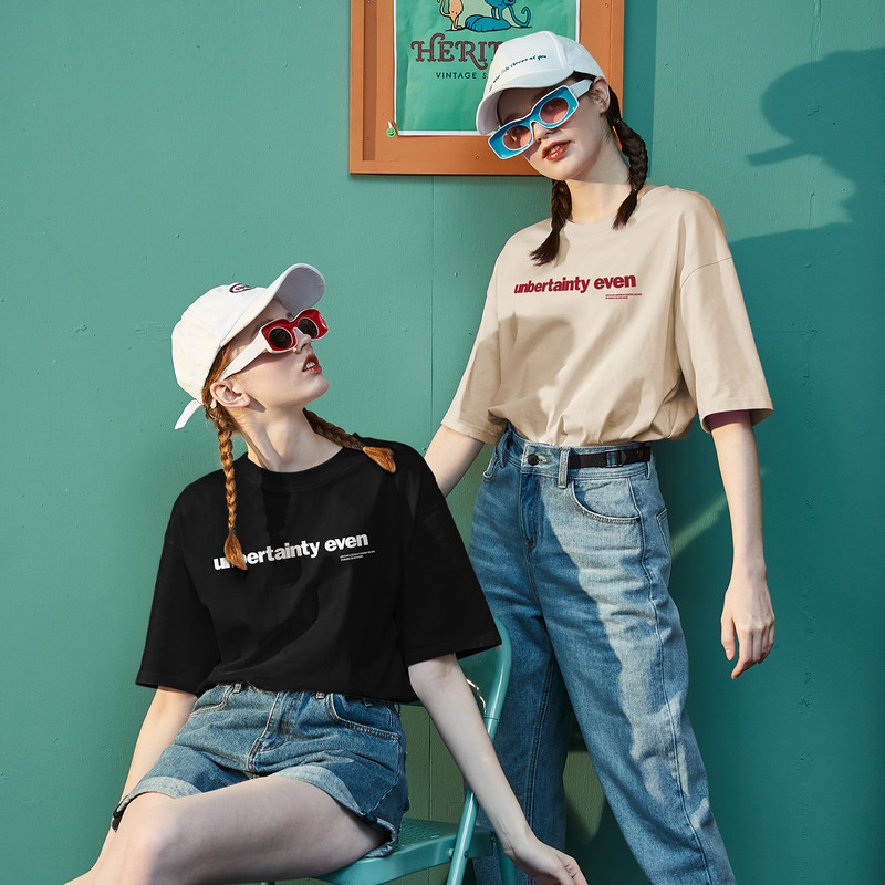 唐狮2022夏新款棉宽松学生百搭t恤 唐狮喜之乐T恤