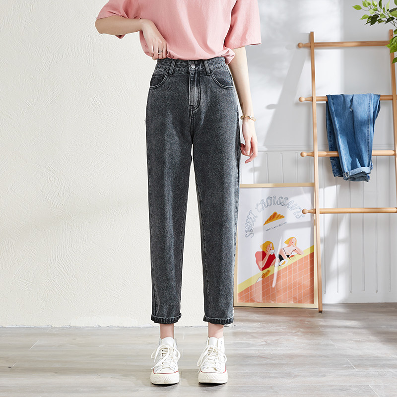 唐狮2021年秋冬新款高腰牛仔裤女 唐狮喜之乐牛仔裤