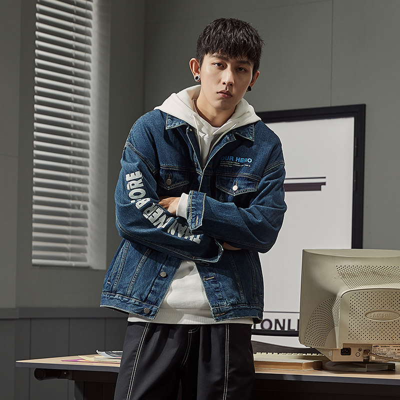 唐狮牛仔2021秋装新款韩版潮流夹克 唐狮喜之乐夹克