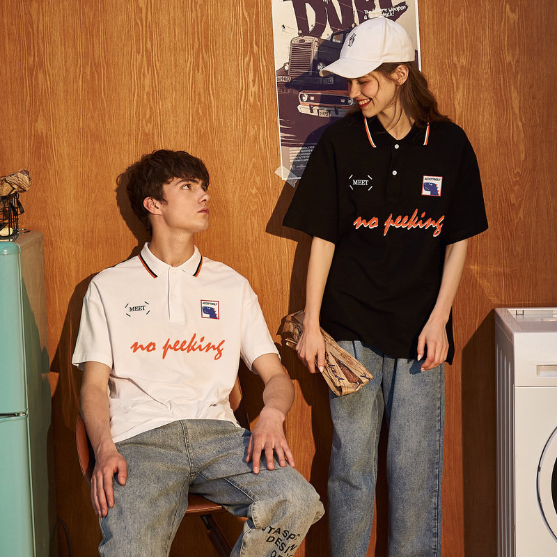 唐狮2020夏新款情侣装短袖潮polo衫 唐狮喜之乐Polo衫