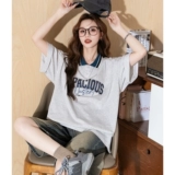 Летняя футболка polo, футболка с коротким рукавом, в американском стиле, оверсайз