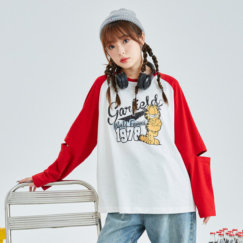 [加菲猫联名]唐狮2022春季新款t恤 唐狮喜之乐T恤