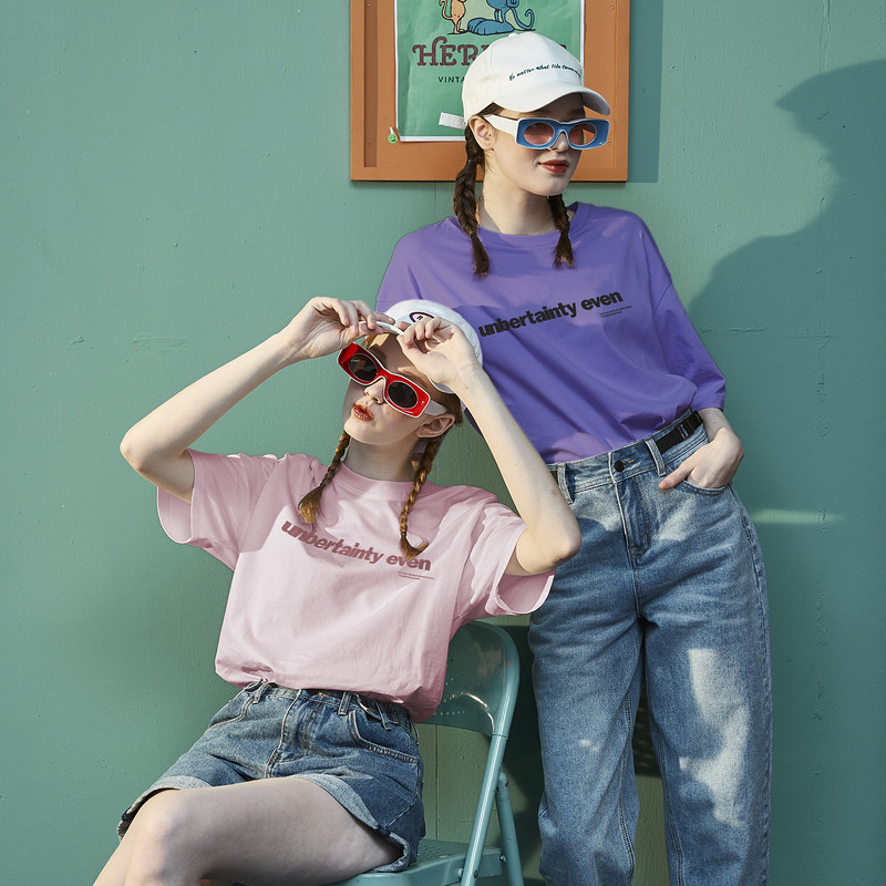 唐狮2022夏新款棉宽松学生百搭t恤 唐狮喜之乐T恤