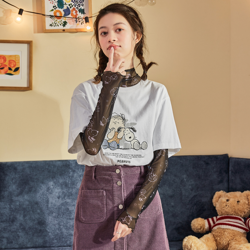 [史努比联名]唐狮2021春秋新款内搭 唐狮喜之乐T恤