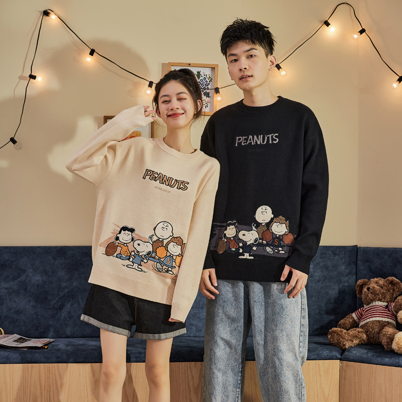 [史努比联名]唐狮2020秋冬新款毛衣 唐狮喜之乐针织衫/毛衣