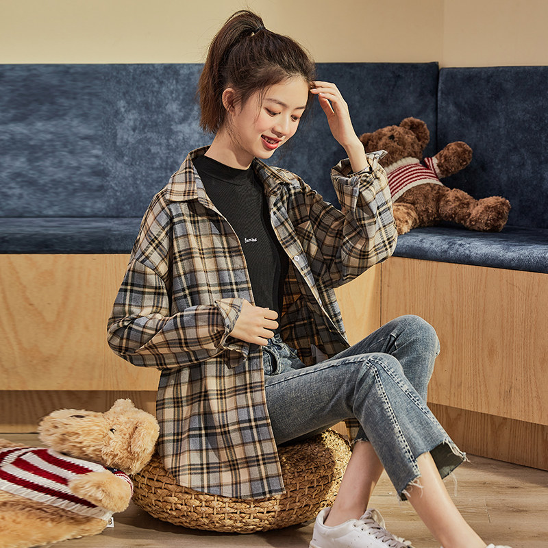 唐狮长袖女2021秋装新款韩版衬衫 唐狮喜之乐衬衫