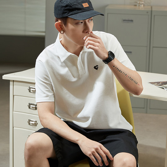 Tang Shi's new Hong Kong style men's short-sleeved polo shirt