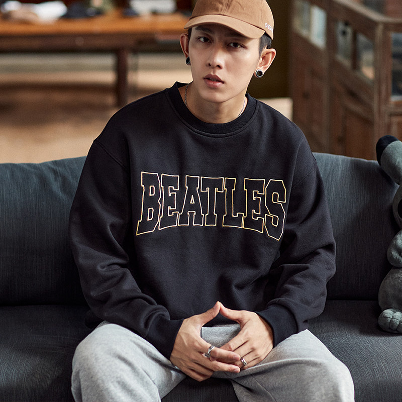 唐狮蓝色男士2021秋季新款韩版卫衣 唐狮喜之乐卫衣