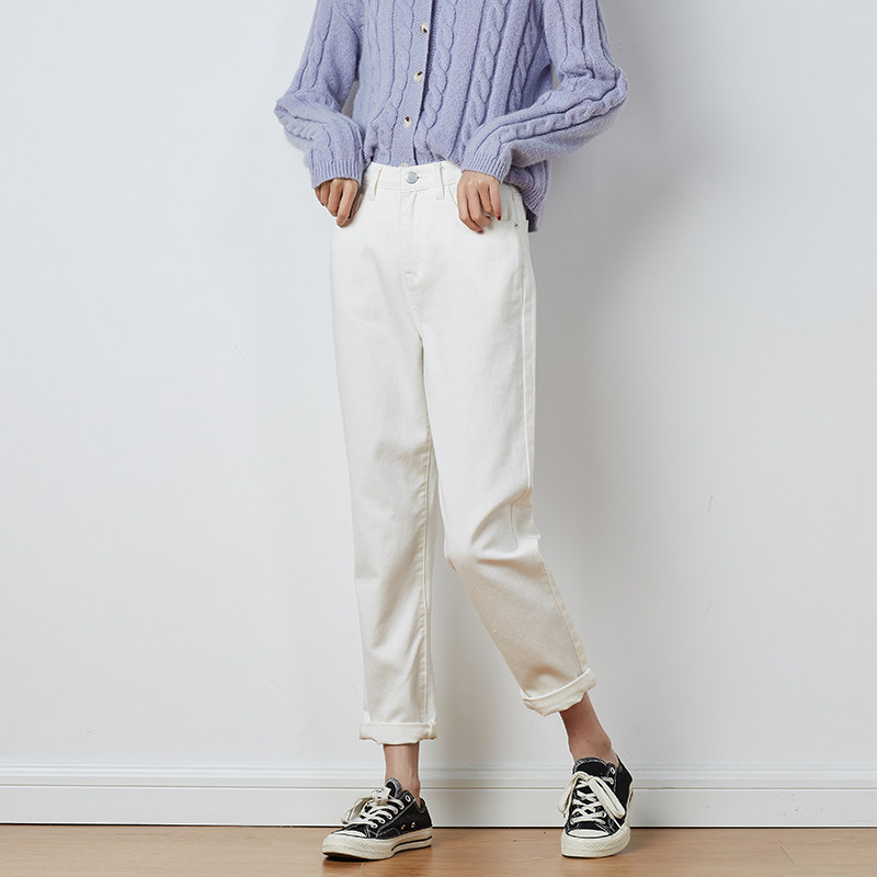 唐狮春秋新款哈伦直筒宽松牛仔裤 唐狮牛仔裤