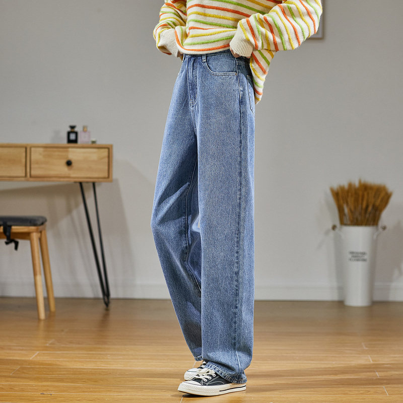 唐狮直筒2021春秋新款韩版牛仔裤 唐狮喜之乐牛仔裤