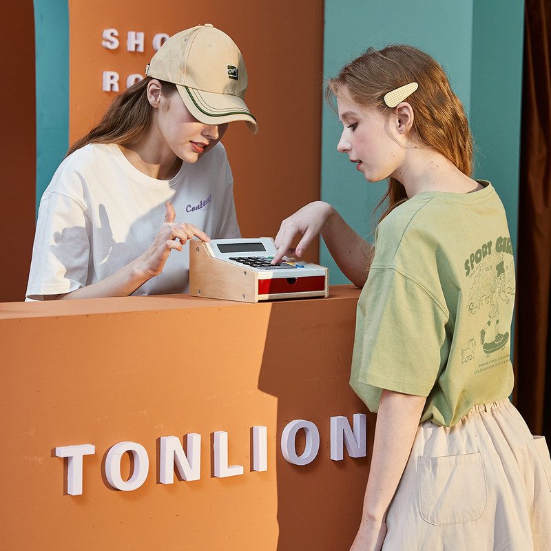 唐狮白色短袖2021春秋新款韩版t恤 唐狮喜之乐T恤