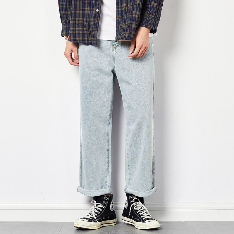 唐狮直筒男士2021秋装新款牛仔裤 唐狮喜之乐牛仔裤