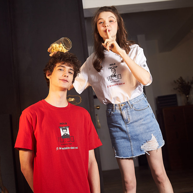 【2件79元】唐狮情侣装夏装短袖 t恤 唐狮天悦T恤