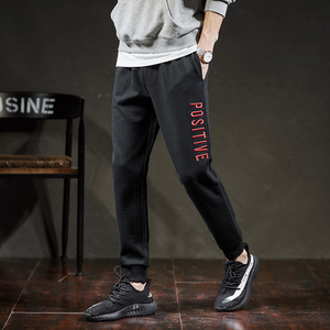 唐狮宽松束脚针织卫裤