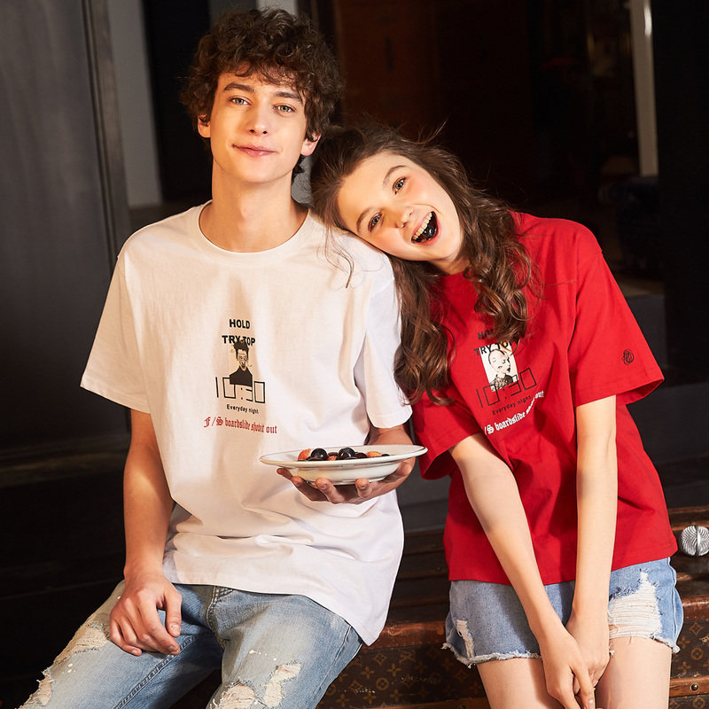 【2件79元】唐狮情侣装夏装短袖 t恤 唐狮天悦T恤